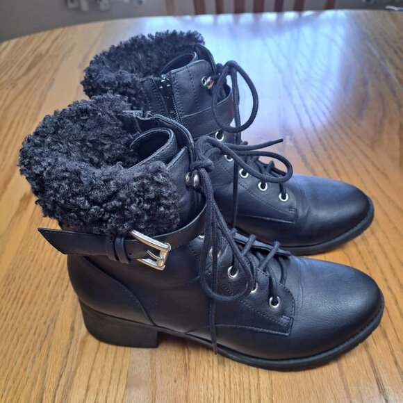 MARI A. JORDIN COMBAT BOOTS BLACK WOMEN'S SIZE 8.5 - Picture 2 of 9